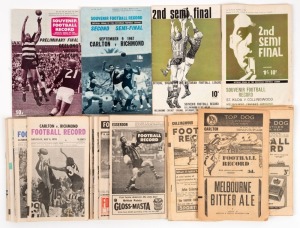 A collection of Football Records for home-and-away rounds, mostly featuring Carlton: 1945 (1), 1948 (4), 1954 (3), 1968 (1), 1970 (11) and 1972 (1) plus several specials: 1965 2nd Semi-Final, 1966 2nd Semi-Final, 1967 2nd Semi-Final and 1967 Preliminary F