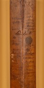 A MATCH-USED BAT OWNED BY CHARLIE MACARTNEY&nbsp;AND SIGNED BY BOTH TEAMS DURING THE "BODYLINE" SERIES OF 1932 INCLUDING THE CONTROVERSIAL CAPTAIN, WALTER JARDINE AND HIS STRIKE BOWLER, HAROLD&nbsp;LARWOODCharlie Macartney (1886 - 1958) appeared for Australia in 35 - 2