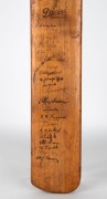 THE INDIAN CRICKET TEAM IN ENGLAND IN 1932: Towards the end of their busy tour of England, the Indian XI played a 3-day match in Scarborough (September 7th-9th) against a team called "Leveson-Gower's XI". This "Driver" bat - (76cm) - was signed and headed - 2