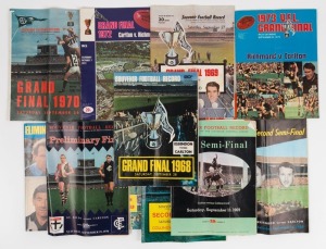 CARLTON IN THE FINALS: 1968 - 1978 collection of Semi, preliminary and Grand Final Football Records; all different and including the 1968, 1969, 1970, 1972 and 1973 Grand Finals. (Total: 13).