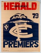 WEG POSTERS for CARLTON PREMIERSHIPS: 1972, 1979, 1981, and 1982 (2), mainly with faults. (Total: 5). - 2