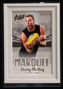 2021 SELECT PRESTIGE MARQUEE: Limited-edition card for Harry McKay (M3 #69/70).