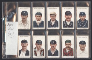 1908 W.D. & H.O. Wills "Cricketers", complete set [50], (13 are WILLS'S & 37 are WILLS's); generally VF+.