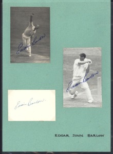 SOUTH AFRICAN CRICKETERS: A collection of autographed photographs, cuttings, cards, etc., the A - G album: Numerous examples including Neil Adcock, Aaron Bacher, Eddie Barlow, Denis Begbie, Colin Bland, Jackie Botten, Harry Bromfield, Chris Burger, Syd Burke, Peter Carlstein, Bob Catterall, Jack Cheetham, John Cochran, Conky Conyngham, Norman Crookes, Chris Duckworth, Kim Elgie, William Farrer, George Fullerton, Ken Funston, Dennis Gamsy, Trevor Goddard, Ron Grieveson, Geoff Griffin, etc.