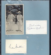 ENGLISH & AUSTRALIAN CRICKETERS: A collection of autographed photographs, cuttings, cards, etc., in an album, including Len Hutton, Denis Compton, John Murray, Norman Yardley, Bill Edrich, Geoff Boycott, Fred Trueman, Jack Iverson, Ray Lindwall, John Glee - 2