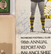 Various 1938 "Duncan's Safety Matchboxes (9) with Australian cricketers Albert Cotter "Stamina" blotter; 1957 tickets (3) to the Davis Cup; Jack Brabham signature to cover of 1970 Brands Hatch programme; Francis Bourke signature to cover of 1982 Richmond - 3