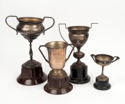 RAY STEELE OF RICHMOND FOOTBALL CLUB (1917 - 1993): a silver-plated trophy engraved "Presented...to RAY STEELE, Best & Fairest Player - Richmond v Melbourne 4 - 5 1940", together with a silver-plated cup engraved "R.F.C.....Best 1st Year Player in Finals 