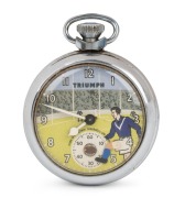 Circa 1940s Australian Rules Football pocket watch, "TRIUMPH" brand, by Ingersoll Ltd., Great Britain; 51mm. Not in working order, but very rare and presents well.
