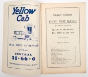 "THIRD TEST MATCH - MELBOURNE - December 29th to January 4th, 1928-29 EMPIRE CRICKET" programme&nbsp;published by A.E. Spring, High Street, Windsor; 40pp plus coloured covers. Extremely scarce. Although Australia lost this match and the Series, Don Bradman ann - 2