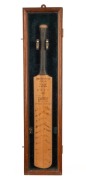ENGLAND vs AUSTRALIA - 3rd TEST, M.C.G. January 1937: A miniature James Cobbett Super Test bat, dated 1.1.1937 and signed to the front of the blade by the 22 cricketers who appeared in that Test Match, which was won by Australia by 365 runs. The bat is si
