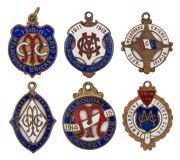 MELBOURNE CRICKET CLUB: Membership fobs for 1910-11, 1911-12, 1912-13, 1913-14, 1914-15 and 1918-19, all in very good condition, (6).