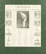 A large format "Supplement to the Sporting Globe: Feb. 8 1928", headed "Ponsford is the Greatest Run-Getter in the World Today", featuring nine photographs, details of his career to that point, and a facsimile reproduction of his thoughts in his own handw