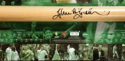 "GLENN McGRATH&nbsp;-&nbsp;RESPECT ABILITY" display combining action photographs from McGrath's career together with a signed full sized stump. Number 92 from a limited edition of 200. Accompanied by a PWC CofA. Framed and glazed, 41 x 96cm overall. - 2