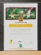 "GLENN McGRATH&nbsp;-&nbsp;RESPECT ABILITY" display combining action photographs from McGrath's career together with a signed full sized stump. Number 92 from a limited edition of 200. Accompanied by a PWC CofA. Framed and glazed, 41 x 96cm overall. - 3