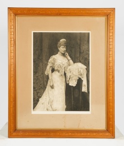 THE BRITISH ROYAL FAMILY: A group of three large format photographs comprising of: I.) King George V by W. & D. Downey of London, II.) Queen Mary by Alice Hughes, III.) The Price of Wales (later to become King Edward VIII), all framed and glazed, 98 x 82cm each overall.