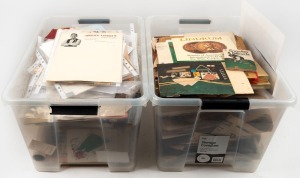 WALTER LINDRUM: An accumulation of photographs, news clippings and ephemera pertaining to the Lindrum family, housed in two tubs. (Qty).