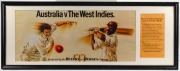 Six assorted framed cricket pictures and displays. The largest 48 x 80cm overall. - 3