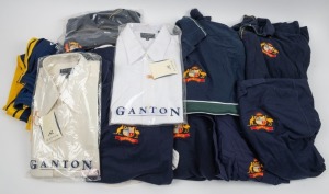 A range of polo shirts, training shirts, and casual shirts, all featuring the Australian Test Team embroidered logo; together with a few other unofficial items. Player unknown. 11 official Test Team shirts plus three other items (total 13)