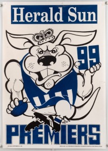 A group of original WEG North Melbourne premiership posters: 1975, 1977, 1996 and 1999; all laminated. (4).