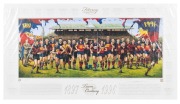 "FITZROY FOOTBALL CLUB Team of the Century 1897 - 1996" poster by Jamie Cooper, artist proof 9 of 10, signed by the artist. Overall 56 x 100cm.