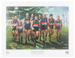 FOOTSCRAY/WESTERN BULLDOGS: "Warriors of the West" artist proof print by Jamie Cooper, signed by the artist, overall 111x90cm.