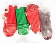 A Western Warriors kit bag containing eight used full-size cricket pads. - 2