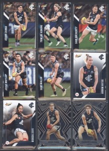 2023-2024 Carlton football cards in Carlton Collectors Album, with noted Select Stats Kings [9], Select Milestone Games [14], Select Future Force [10], Select Ignite [7], Select Footy Heads [6], Select B&F [1], Select Team Leaders [2], Select Team of the 