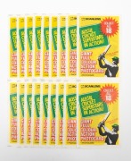 1981 SCANLENS "Aussie Cricket Superstars in Action", complete set of jumbo-sized cards (18), all in their original, unopened sleeves. Excellent condition