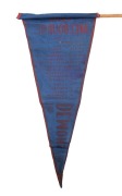 1960 MELBOURNE blue & red supporters pennant on original stick, showing the whole team in their positions. Overall 40cm. - 2