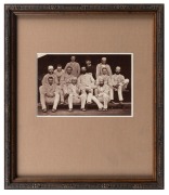 1878 The Australian Eleven, original albumen paper photograph, published as the frontispiece in the 1879 edition of Lillywhite's Annual; framed and glazed, overall 22.5 x 19cm.
