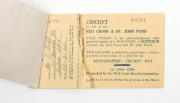 CRICKET IN AID OF THE RED CROSS: Pinner South C.C. v British Empire XI at Eastcote, Sunday, Sept.24, 1944: a letter from the Pinner South C.C., which accompanied official tickets (10, all present), and two booklets of raffle tickets (mostly still present) - 2