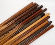 Fourteen assorted billiard cues from WALTER LINDRUM'S personal billiard room in Albert Park, Melbourne. Mixed vintages and manufacturers. - 2