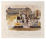 "England vs South Africa" at Lords, 21st-25th July 1994: a limited edition print of the oil painting by Richard Ryall, signed by the artists as well as the South African team and officials who toured England for the first time after the apartheid-inspired