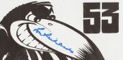 "COLLINGWOOD '53 PREMIERS"&nbsp;WEG Poster (printed in 2002), limited edition (C 0096) signed by Bob Rose and Lou Richards; overall 64 x 46cm. - 3
