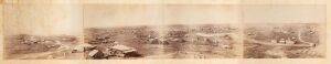 MINING TOWN: Impressive photographic panorama comprised of four albumen prints laid down on original backing sheet (can be rolled), modern archive window mount, circa 1880-1890, 13.5 x 80cm, 37 x 103cm overall
