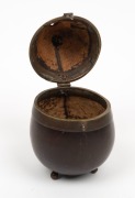 A Georgian coconut casket, mounted in brass, 18th/19th century, 13cm high - 3