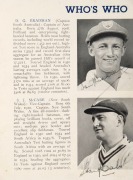 THE AUSTRALIANS IN ENGLAND 1938: An official Orient Line "AUSTRALIAN XI ENGLISH TOUR 1938" itinerary booklet with original pen signatures of 16 in the Australian touring party (McCormick has not signed); together with a menu card for a luncheon on 30th Ma - 2
