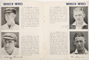 THE AUSTRALIANS IN ENGLAND 1938: An official Orient Line "AUSTRALIAN XI ENGLISH TOUR 1938" itinerary booklet with original pen signatures of 16 in the Australian touring party (McCormick has not signed); together with a menu card for a luncheon on 30th Ma - 3