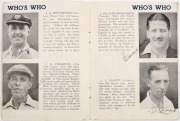 THE AUSTRALIANS IN ENGLAND 1938: An official Orient Line "AUSTRALIAN XI ENGLISH TOUR 1938" itinerary booklet with original pen signatures of 16 in the Australian touring party (McCormick has not signed); together with a menu card for a luncheon on 30th Ma - 4