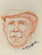 THE 1934 AUSTRALIANS IN ENGLAND: pencil and pastel drawings by Scottish artist and cricket enthusiast, Harry Henderson. Fifteen signed portraits of Woodfull, McCabe, O'Reilly, Oldfield, Ponsford, Wall, Grimmett, Kippax, Fleetwood-Smith, Barnett, Chipperfi