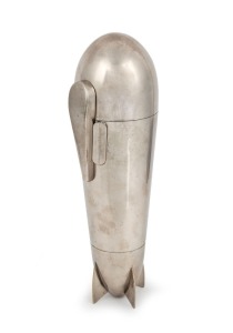 A vintage German Art Deco cocktail shaker with accessories, circa 1930, ​​​​​​​31.5cm high
