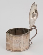 A Georgian sterling silver mustard pot, with original glass lining (damaged), by Peter & Ann Bateman of London, circa 1798, 8cm high, 116 grams - 2