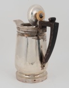 A Georgian sterling silver hot water pot with ivory finial and ebonized timber handle, made by Robert Garrard I of&nbsp;London, circa 1813, 21cm high, 702 grams total including handle and finial - 2