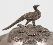 An antique Scottish sterling silver teapot with&nbsp;repousse floral decoration and pheasant finial, made in Edinburgh, circa 1834, 18cm high, 27cm wide, 766 grams - 4