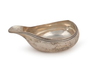 A Georgian sterling silver pap boat, made in London, circa 1767, 11cm long, 50 grams