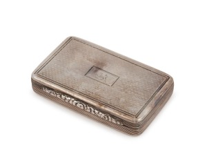 A Georgian sterling silver snuff box by William Eaton of London, circa 1827, 7.5cm wide, 76 grams
