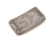 A Georgian sterling silver snuff box&nbsp;with engraved decoration, by Cocks & Bettridge of Birmingham, circa 1809, 6.5cm wide, 38 grams