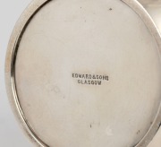 A Scottish sterling silver jug with Queen Anne silver coin set into the lid, made by Edward & Sons of Glasgow, 13cm high, 488 grams - 6