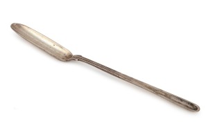 An antique English sterling silver marrow scoop by Mary Chawner of London, 2nd quarter of the 19th century, 23cm long