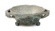 JOLLIFF hand-made pottery vase with applied branch handles and decoration, incised "Jolliff, Hand Built, 1952", 8cm high, 23cm wide